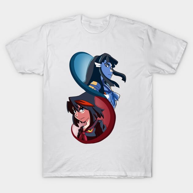 Red Oni and Blue Oni T-Shirt by Pat²